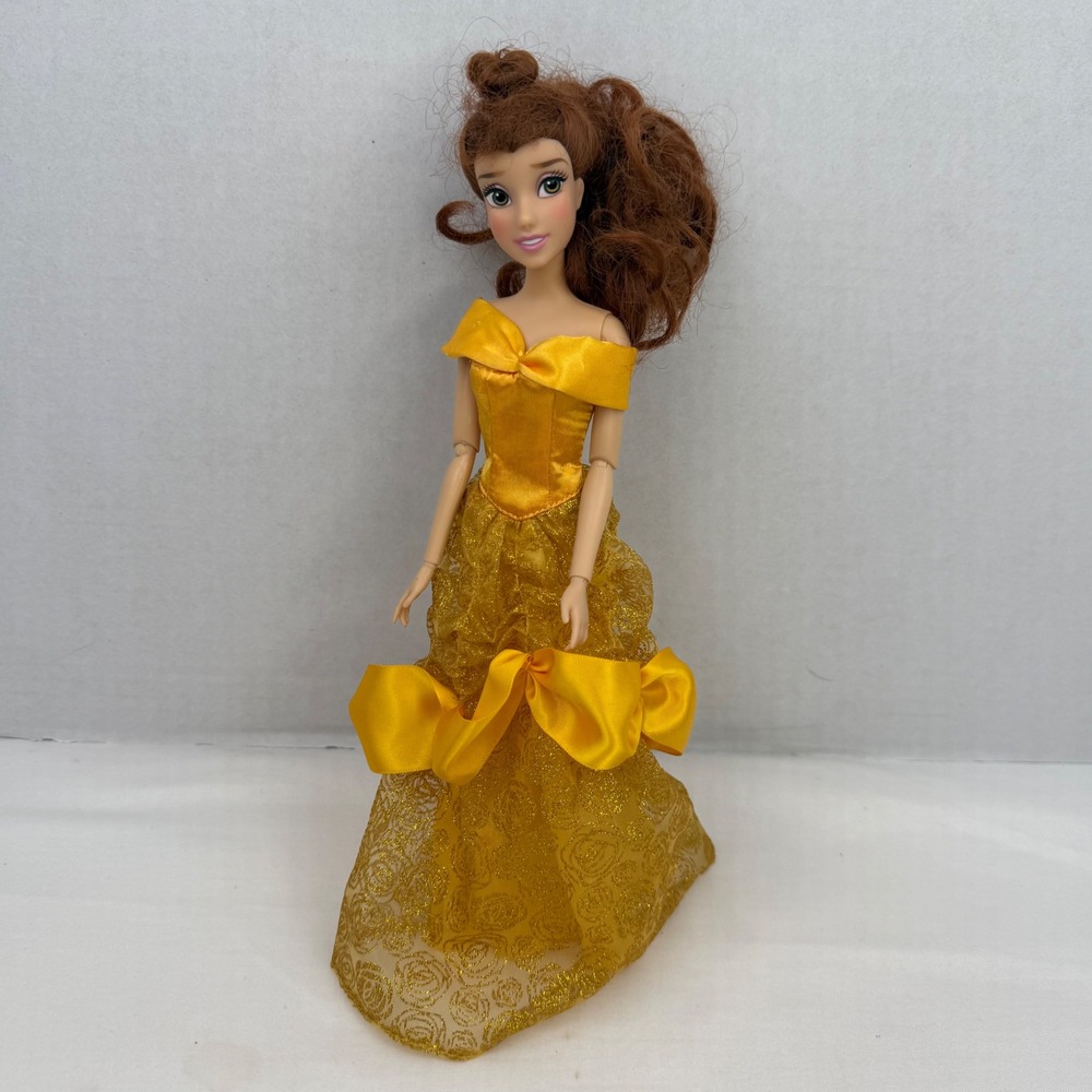 Disney Store Belle Classic Doll Beauty and the Beast Yellow Ball Gown 11.5 inch